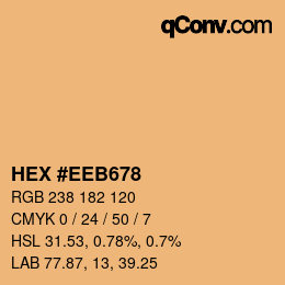 颜色代码: HEX #EEB678 | qconv.com