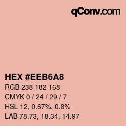 カラーコード: HEX #EEB6A8 | qconv.com