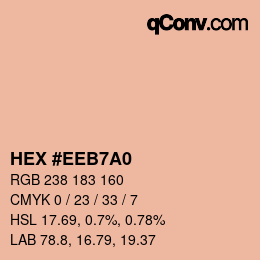 カラーコード: HEX #EEB7A0 | qconv.com