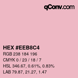 カラーコード: HEX #EEB8C4 | qconv.com