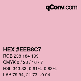 Color code: HEX #EEB8C7 | qconv.com