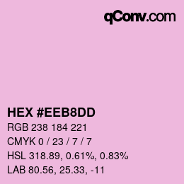 Color code: HEX #EEB8DD | qconv.com