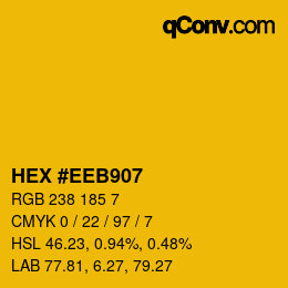 カラーコード: HEX #EEB907 | qconv.com