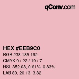 Color code: HEX #EEB9C0 | qconv.com