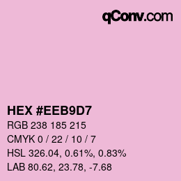Color code: HEX #EEB9D7 | qconv.com
