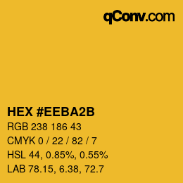 颜色代码: HEX #EEBA2B | qconv.com