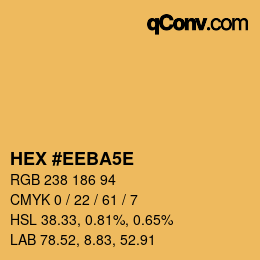 颜色代码: HEX #EEBA5E | qconv.com