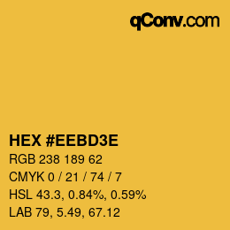 Farbcode: HEX #EEBD3E | qconv.com