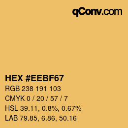 Color code: HEX #EEBF67 | qconv.com