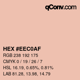 Color code: HEX #EEC0AF | qconv.com