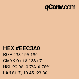 颜色代码: HEX #EEC3A0 | qconv.com