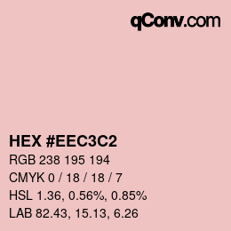 Color code: HEX #EEC3C2 | qconv.com