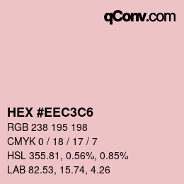 Color code: HEX #EEC3C6 | qconv.com