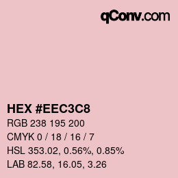 Color code: HEX #EEC3C8 | qconv.com