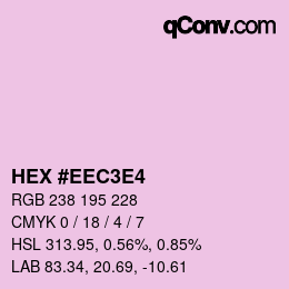 Color code: HEX #EEC3E4 | qconv.com