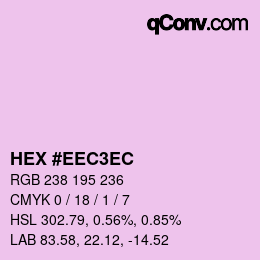 Color code: HEX #EEC3EC | qconv.com