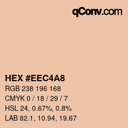カラーコード: HEX #EEC4A8 | qconv.com