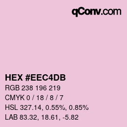 颜色代码: HEX #EEC4DB | qconv.com
