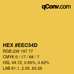 Color code: HEX #EEC54D | qconv.com