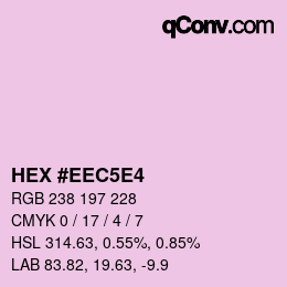 カラーコード: HEX #EEC5E4 | qconv.com