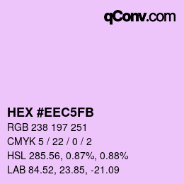 カラーコード: HEX #EEC5FB | qconv.com