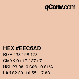 Color code: HEX #EEC6AD | qconv.com