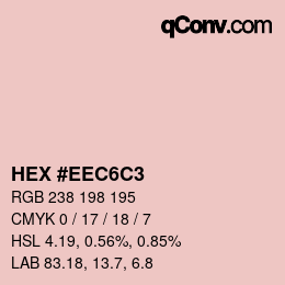 Color code: HEX #EEC6C3 | qconv.com