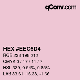 カラーコード: HEX #EEC6D4 | qconv.com
