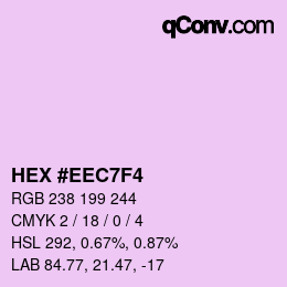カラーコード: HEX #EEC7F4 | qconv.com