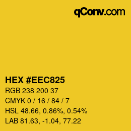 カラーコード: HEX #EEC825 | qconv.com
