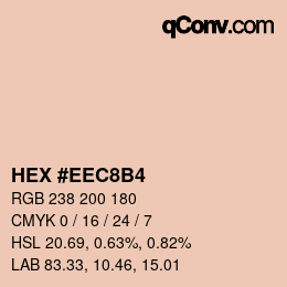 Color code: HEX #EEC8B4 | qconv.com