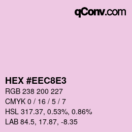 カラーコード: HEX #EEC8E3 | qconv.com