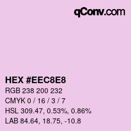 カラーコード: HEX #EEC8E8 | qconv.com