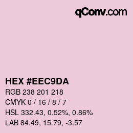 カラーコード: HEX #EEC9DA | qconv.com