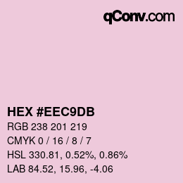 颜色代码: HEX #EEC9DB | qconv.com