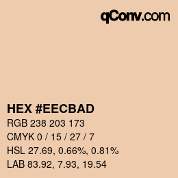 カラーコード: HEX #EECBAD | qconv.com