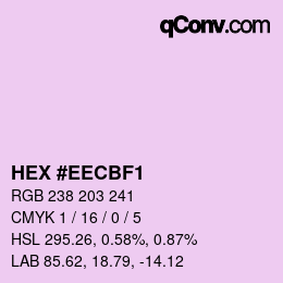 Color code: HEX #EECBF1 | qconv.com