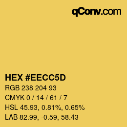 Color code: HEX #EECC5D | qconv.com