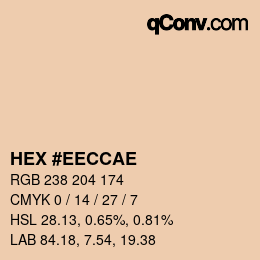 Color code: HEX #EECCAE | qconv.com