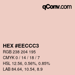 Color code: HEX #EECCC3 | qconv.com
