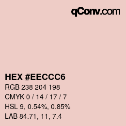 颜色代码: HEX #EECCC6 | qconv.com