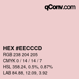 カラーコード: HEX #EECCCD | qconv.com