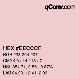 颜色代码: HEX #EECCCF | qconv.com
