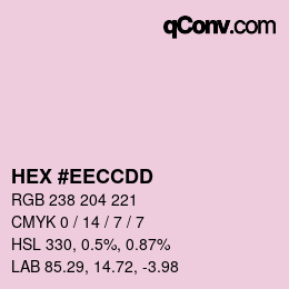 カラーコード: HEX #EECCDD | qconv.com