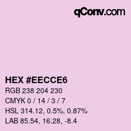 Color code: HEX #EECCE6 | qconv.com