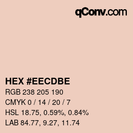 Color code: HEX #EECDBE | qconv.com