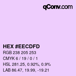カラーコード: HEX #EECDFD | qconv.com