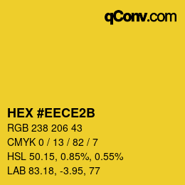 颜色代码: HEX #EECE2B | qconv.com