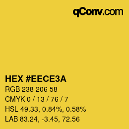 Color code: HEX #EECE3A | qconv.com