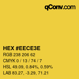 Code couleur: HEX #EECE3E | qconv.com